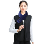 LinkMejor 3 Gears Electric Heating Scarf 80-100cm Adjustable USB Rechargeable Uniex Fashion Winter Warm Neckerchief Plush Collar