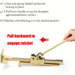 Heavy Duty Pull Bar Professional Flooring Tool Adjustable Handle 14 Inch Ratchet System for Laminate Hardwood Engineered Wood Installation High Strength Metal Construction