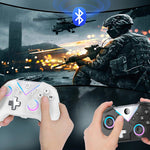 CM-617 Wireless bluetooth Game Controller with Hall Effect Joystick Anti Stick Drift RGB Lighting Motion Control Vibration Function 600mAh Battery Gamepad for Switch PC Steam iOS Android