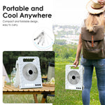 Xmund Solar Camping Fan 4000mAh Power Bank USB Charging 4 Speeds LED Light Portable Foldable Fan for Outdoor Camping