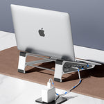 Blueendless Aluminum Laptop Stand Docking Station with 4K 60Hz HD SD/TF Card Reader USB3.0 5Gbps 100W PD Charger Type-C Hub for MacBook Surface