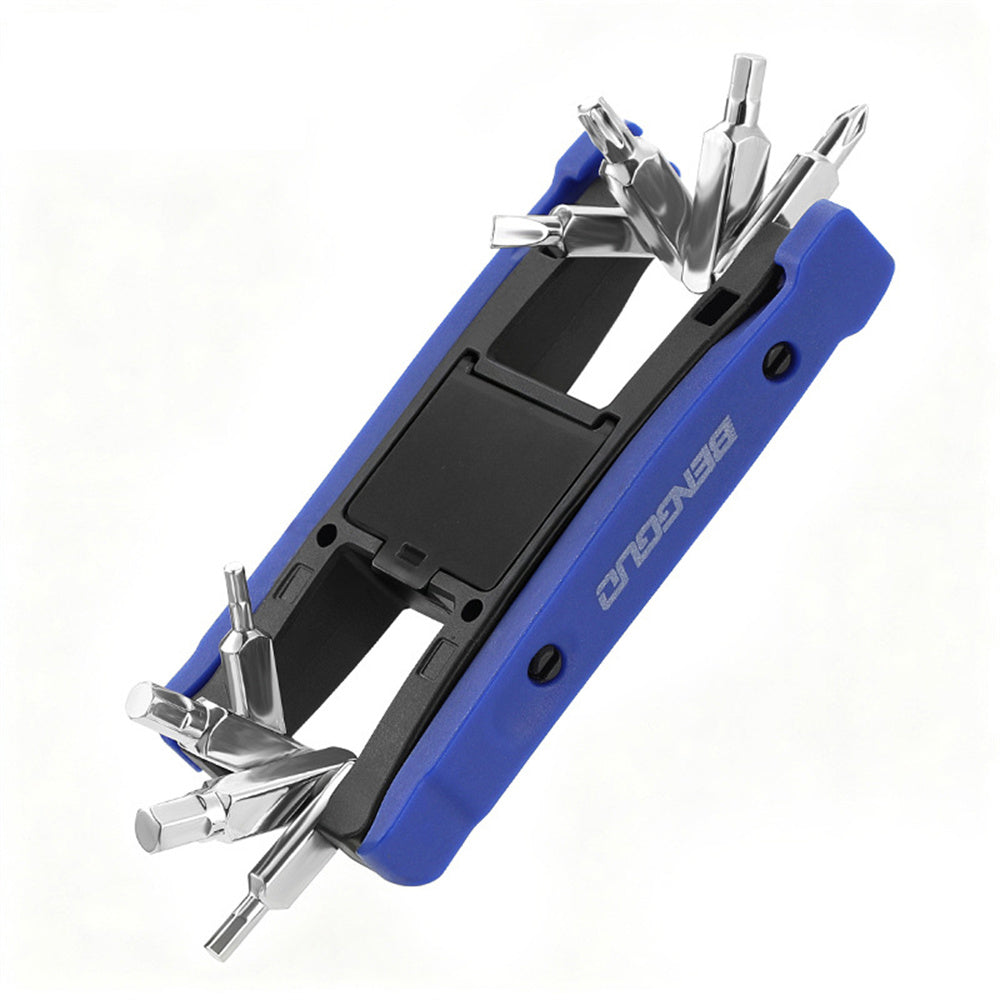 LinkMejor Bike Multi Mini Folding Repair Tool Portable Chain Splitter Cutter HexSpoke Wrench Screwdriver Multitool Portable Tire Repair Tool