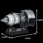 TECHING DM121 Turbofan Engine Model Assembly Kit with Built-in Battery Magnet Creative Desktop Ornaments Physics Experiment Science Education Toys