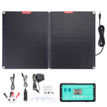 LinkMejor 12V 60W Folding Solar Panel 30A 60A 100A Waterproof Outdoor Battery Charger for Mobile Phones Power Bank Camera Tablet PC Car With PD QC3.0 MTTP Controller