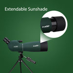 SvbonySV28 Spotting Scope 25x-75x Wide Zoom Range 70mm Large Aperture K9Porro High-Index 45° Angle Eyepiece Dynamic Focus IPX4 Waterproof Portable Telescope for Birdwatching Camping