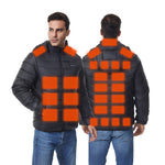 LinkMejor 4 Control 27 Zone Smart Heating Cotton Jacket DC-USB Dual Interface Men's Warm Winter Coat Comfortable Heated Clothing(No Battery)