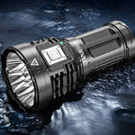 LinkMejor 8*P900+COB Super Bright Type-C Rechargeable ABS Housing Flashlight with 18650 Battery COB Side Light 500m Long Range Powerful LED Torch Camping Lantern