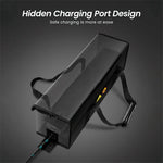 LinkMejor 49*15*15CM Lithium Battery Storage Bag for Electric Bicycle Portable Waterproof Fireproof Explosion-proof Safety E-bikes Battery Handbag with Hidden Charging Port Design