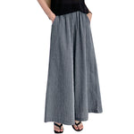 LinkMejor Womens Geometric Printed Wide Leg Pants Vintage Elastic Waist Straight Pleated Trouser Loose Fit