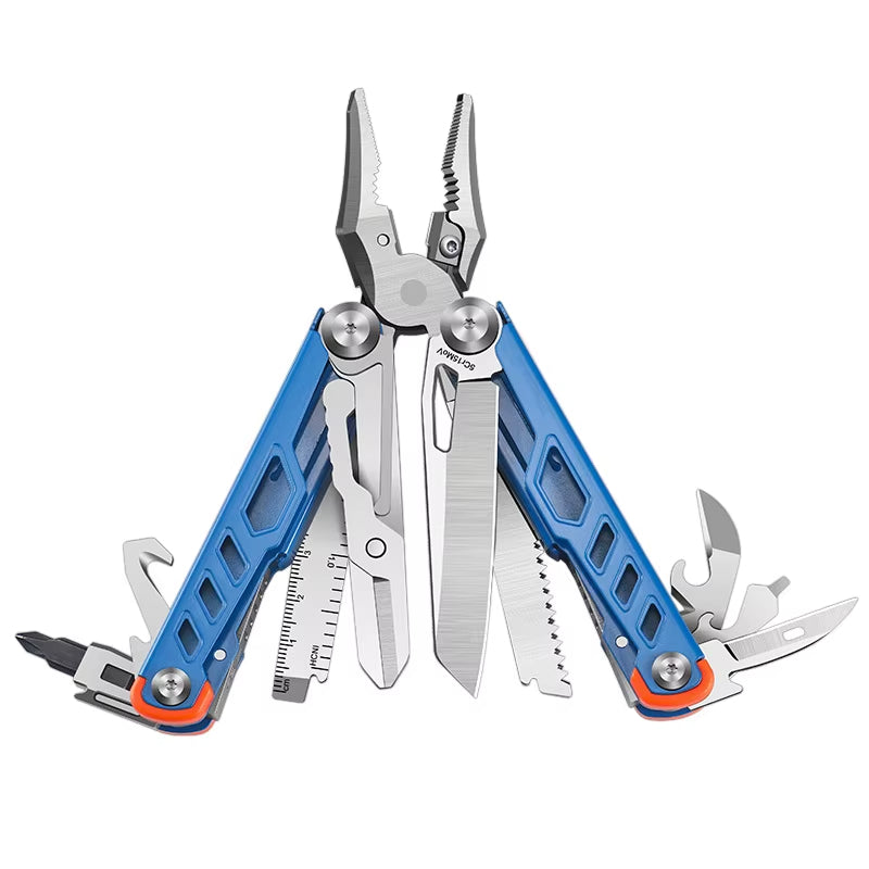 XGear Model-X Multi-Tool 14-in-1 Foldable Stainless Steel Compact Portable Outdoor Survival Tool Lightweight for Camping and DIY