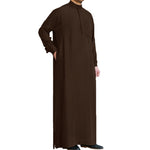 LinkMejor Mens Robes Saudi Style Thobe Dishdash Jubba Arab Robe Islamic Clothing Long Maxi Dress Tops