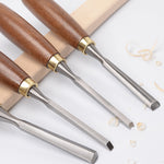 LinkMejor 12pcs Wood Carving Chisel Set Walnut Handle 65Mn High Carbon Steel Sharp Blade Professional Woodworking Carving Tools