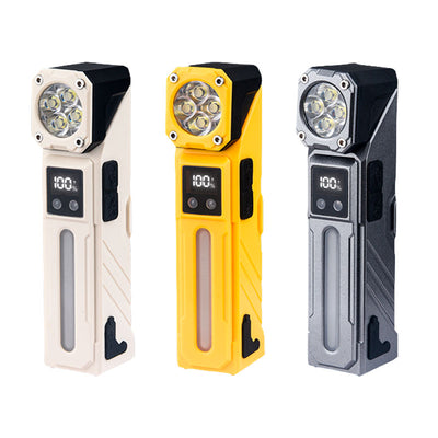 T130 Motion Sensor Multifunction LED Headlamp with Digital LCD Display Dual Light Source Magnetic Attraction Waterproof Work Lamp for Camping Hiking Cycling