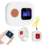 Tuya WiFi SOS Wireless Caregiver Pager Call Button System Emergency Alert Button for Seniors Patient Disabled Elderly Indoor Smart Life APP
