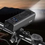 LinkMejor 2 in 1 Wired Control Bike Headlight 2000mAh Power Bank Handlebar Flashlight USB Charging IPX4 Waterproof with Bell for Mountain Cycling Night Safe Riding