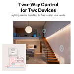 LinkMejor MINI DUO-L 2-Gang Zigbe Smart Switch MINI-ZB2GS-L No Neutral Required Detach Delay Two-way Control Compatible with Multiple Zigbe Hub