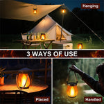 IPRee Camping Light Solar Flame Lights USB Rechargeable IPX4 Waterproof  1500mAh Hanging Lantern Outdoor Garden Light