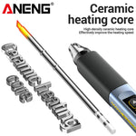LinkMejor SL108 Electric Soldering Iron 96W PD QC Adjustable Temperature 100°C-450°C OLED Display Portable Fast Heat Soldering Iron Tools