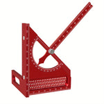 LinkMejor Adjustable 180 Degree Aluminum Alloy 3D Triangle Measuring Ruler Protractor Carpentry Square Metric Inch Scale CNC Scribing Tool