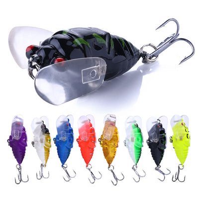 LinkMejor 8PCS Perch Insect Fishing Lures 6.4g 4cm Treble Barb Hooks Artificial Bait for Fishing