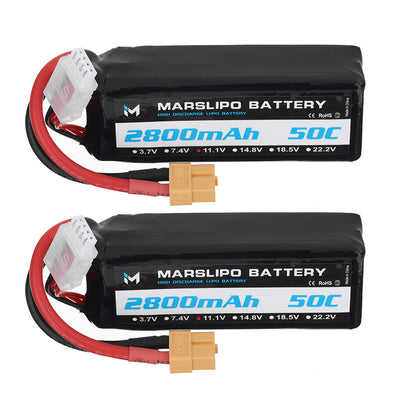 LinkMejor 11.1V 2800mAh 50C 3S Lipo Battery XT60 Plug for RC Drone