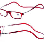 2pcs Magnetic Neck Mounted Lightweight Reading Glasses Adjustable Temples Anti-Fall Anti-drop Presbyopic Eyeglasses