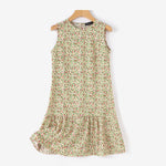 LinkMejor Women Floral Print Party Dress with Mermaid Hem and Ruffle Hem, Fashion Sleeveless Loose Fit Midi Dress Plus Size
