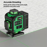 LinkMejor 4D 16 Lines Laser Level with Dual Rechargeable Batteries USB Powered Self-Leveling Multi-Line Cross Leveling Tool Includes Deluxe Fabric Pouch and Wireless Remote Control for Construction and Home Remodeling