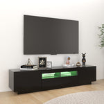 TV Cabinet with LED Lights Black 70.8"x13.8"x15.7"