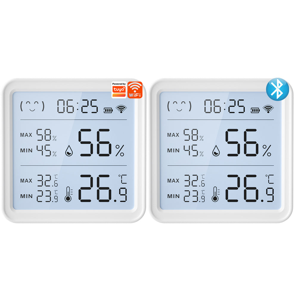 Smart Wireless Temperature Humidity Sensor with Advanced Bluetooth/WiFi Technology Adjustable Modes Low Power Consumption Ideal for Remote Home Monitoring and Smart Home Automation