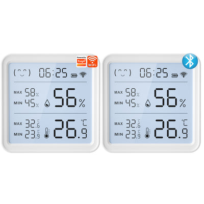 Smart Wireless Temperature Humidity Sensor with Advanced Bluetooth/WiFi Technology Adjustable Modes Low Power Consumption Ideal for Remote Home Monitoring and Smart Home Automation