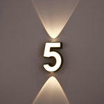 LinkMejor Wall Lamp AC85~265V 7W Digit Number IP65 Waterproof Outdoor Wall Lamp Modern Style LinkMejor Lamp