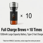 Wancle 600ml Electric Cold Brew Coffee Maker Portable Cold Brew Cup with 15-Minute Brewing One-Touch Control 1200mAh Battery Type-C Charging for Coffee & Tea