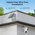 Hiseeu WTDS803 6MP Pixels Solar Powered Dual Lens Wireless WIFI IP Camera with Color Night Vision PIR Motion Alerts Eseecloud App Remote Control IP65 Waterproof