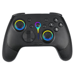 K22/K23 Wireless Gaming Controller with 1KHz Hall Effect Joysticks Tri Mode 6 Axis Gyro RGB Vibration for PC Switch iOS Android with Phone Bracket