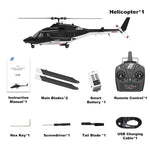 LinkMejor E188 AirWolf 2.4G 6CH 6G Optical Flow Localization LiDAR TOF Altitude Hold One Key Inverted Flight 1:34 Scale Flybarless RC Helicopter RTF