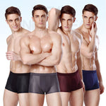 4pcs Men's Ice Silk Mesh Boxer Briefs, Summer Thin Style Breathable Comfy Boxer Trunks, Elastic Sports Shorts, Men's Casual Underwear Daily Bottom Wear