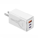 [GaN Tech] KUULAA KL-CD64 65W 3-Port USB PD Charger USB-A+2USB-C PD Fast Charging Wall Charger Adapter EU Plug US Plug for iPhone 16 16 Pro 15 14 13 Pro Max for Xiaomi 15 Ultra for Samsung Galaxy S25 Ultra for Huawei Pura X