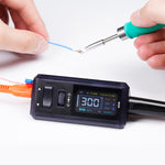TS1M Multi Function Mini Soldering Station 200W Max Power 100 450°C Adjustable Temperature USB Type C DC Interface Portable Compact Design PID Temperature Control Professional Electronics Tool