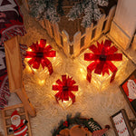 3 Sets Of Christmas Transparent Warm Light With Red Bow Christmas Gift Box LED Decorative Lights Warm Light for Christmas Tree Decorations