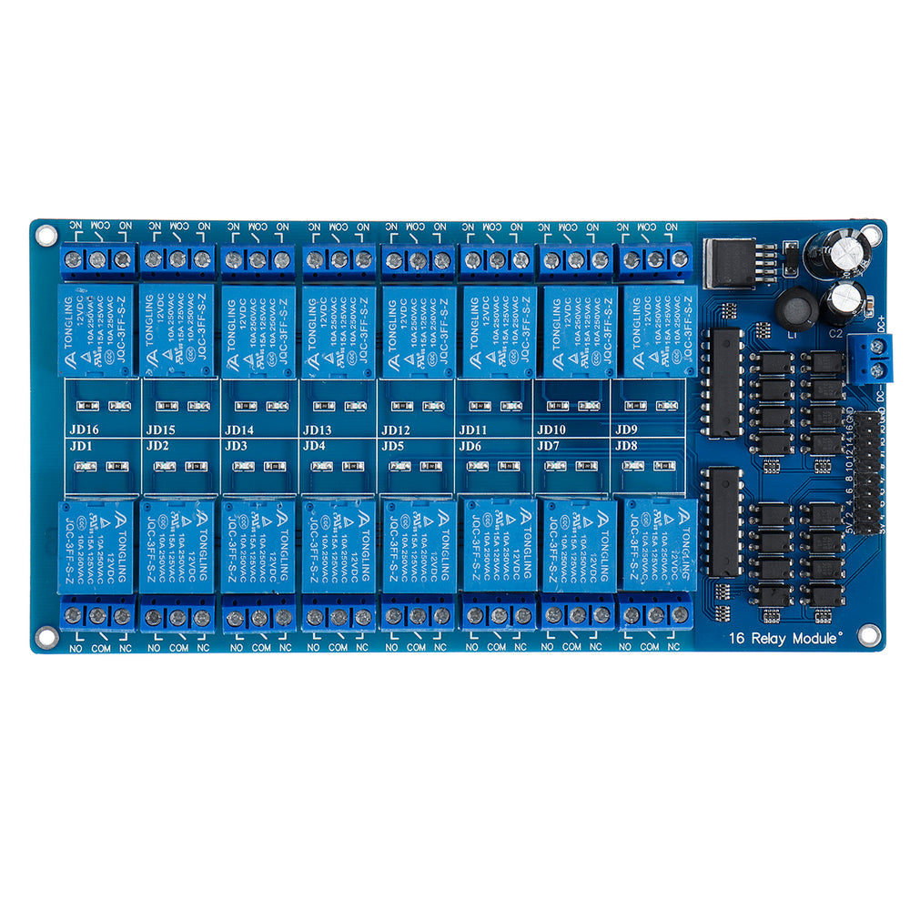 2Pcs 12V 16CH Channel Relay Module With Optocoupler For PIC AVR DSP ARM