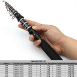 Ultra-short Portable Spinning Rod Carbon Fiber 10KG Max Load Telescopic Fishing Rod for Freshwater Saltwater Fishing
