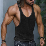 LinkMejor Men Tank Tops Mesh Transparent O-neck Sleeveless Vests Streetwear Summer Breathable Fashion Men Clothing S-5XL