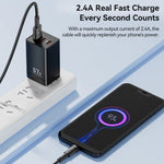 LinkMejor TQ-X16 2.4A USB-A to Micro USB Cable Fast Charging Data Transmission Tin-plated Copper Core Line 1M/2M Long for Huawei P Smart 2021 for Xiaomi 4C for iQOO U3x