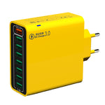 BK318 65W 8-Port USB Charger 8USB-A QC3.0 4.0+ PPS AFC FCP SCP SSCP Fast Charging Wall Charger Adapter EU Plug US Plug for iPhone 16 16Pro 15 14 13 Pro Max for Huawei Mate XT for Xiaomi 15pro