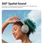 LinkMejor H3S ANC Headset Wireless bluetooth V6.0 Headphone Dual Drivers -56dB Adaptive Noise Cancelling 360° Spatial Sound Skin-Friendly Earmuffs Over-ear Sports Headphones