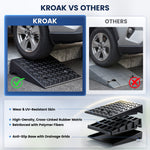 LinkMejor Pair 6 inch Rubber Curb Ramp Non-Slip Driveway Threshold Ramps With Textured Surface for DIY Car Maintenance Wheelchairs Lawn Mowers Motorcycles