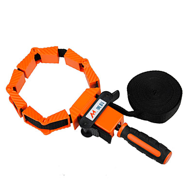 Adjustable Band Clamp Polygon Angle Clamp for Woodworking and Framing, 15-Foot Strap, Self-locking Ratcheting Handle