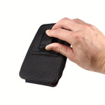 6.1/6.5/6.9 Inch Universal Leather Men's Waist Bag Magnetic Closure Fixed Strap Mobile Phone Belt Clip Case