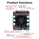 ZK-6002 600W 2 Channel Stereo Audio Amplifier Board High Power Class H Amp TPA3255 Chips Low Distortion Wide Voltage